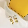 2023 Luxus Master Diamant Ohrstecker 14k Weißgold Design Damen Ohrringe Buchstabe F Ohrringe Charm Geschenk4