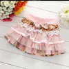 Gonne 2023 Primavera New Cute Girls Princess Cake Gonne Estate Garza a tre strati Plus Panno floreale Lolita Minigonna per bambini 2-8 anni T230301