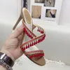 Rene Caovilla Lustre En Cristal Embelli Sangle Pantoufles Chaussures Strass Spool Talon Femmes Talons Designers Sandales À Talons Chaussures de créateurs d'usine