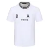 Men's T-Shirts Summer Paris letter Black letter stripe printing Fashion Europe Mens designer Short Sleeve Tshirt Women Clothes Casual Cotton Tee