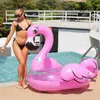 Lantejoulas flutuos flutuos de piscina inflável da piscina da piscina Flutuante Flamingo Row Boat Water Mattress Toy Swim Ring Lounge