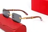 Nya körglasglas solglasögon för män trä bambu semi rimless mode sport solglasögon kvinnor rensar linser guldvåg metall ram come adqv