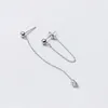Stud Earrings 925 Sterling Silver Romantic After Hanging Type Tassel Strip For Women Wedding Statement Prevent Allergy Jewelry B046