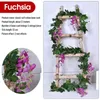 Decorative Flowers 1/2 PC 7FT Garland Plant Foliage Trailing Artificial Wisteria Vine Wedding Arch Decoration Fake Plants Faux Ivy Wall