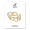 クラスターリングS'Steel Minimalist for Women 925 Sterling Silver Gold Geometric Trendy Trendy Ring Collar Plata de Leyジュエリー
