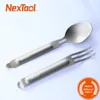 Forks NexTool Outdoor Ti Cutlery Set Fork Spoon 2in1 Tableware Storage Box Pure Portable Detachable Office Sports 230302