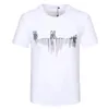 Camisetas para hombres Carta de París de verano Carta negra Impresión de rayas Moda Europa Diseñador para hombre Camiseta de manga corta Ropa de mujer Camiseta de algodón casual