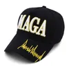 Chapeau de broderie MAGA Trump 2024 Casquette de baseball en coton rouge noir pour l'élection