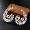 Dangle Earrings & Chandelier EYER Luxury Unique Half Moon Big Stud Full Micro Pave Cubic Zirconia CZ Wedding Fashion Women Jewelry Clip On