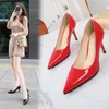 Dress Shoes Women Pumps Sexy Black Woman High Heels Elegant Party Heeled Genuine Leather Pointed Toe Luxury Ankle Strap Buckle 7.5cm