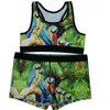 Retail Dames Tracksuits Fashion Yoga Outfits Designer 2 -delige zwempakken cartoon bedrukt vest en shorts sportfitness set
