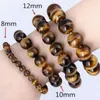 Strand 6/8/10/12mm natursten Tiger Eye Crystal Beads Armband för män Kvinnliga älskare par armband Buddha charm