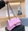 Bolsa de couro de ampulheta com logotipo da família B de Paris primavera e verão nova marca bolsa de compras de ombro Bolsa de grife e bolsa feminina marca de luxo