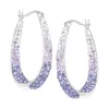 Hoop Earrings Double Color Rhinestone Crystal Round Big Circle For Women Party Wedding Engagement Jewelry