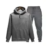 Herrespår män kvinnor casual hoodie 2st set unisex fast color fleece tröja byxor passar manlig höst vinter sportkläder träning o