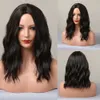 Synthetic Wigs Easihair Medium Shoulder-length Synthetic Wigs Middle Part Ombre Brown Hair for Black Women Daily Cosplay Heat Resistant 230227