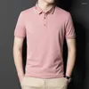 Polos pour hommes T-shirt à manches courtes à revers pour hommes Polo de couleur unie décontracté à la mode