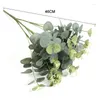 Fleurs décoratives 5 pièces 46 cm plante artificielle feuilles d'eucalyptus en plastique plantes vertes faux bricolage maison mariage décorations de noël