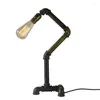 Lampy stołowe Vintage Industrial Retro Steel Ripe Desk Night Lighting LED Sypialnia Badanie Office