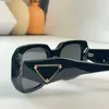 Designer Symbole Sonnenbrille Marke geometrische Triangolo Croissant stereoskopische Riss Brillen Frauen saubere Schnitte scharfe Winkel unregelmäßige quadratische Gläser Party Shades