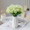 Dekorativa blommor 5st Green Silk Hydrangea Artificial Flower Pompon Vases For Home Decor Wedding Decoration Table Arrangement Fake