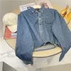 Women's Blouses Shirts Single Breasted Spring Shirt Women Tops Vintage Jeans Blouse Mini Short Denim Shirts Female Autumn Clothes Ladies blusas mujer 230302