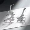 Boucles d'oreilles pendantes Style coréen asymétrique petit wapiti incrusté Zircon goutte dames doux tempérament mode bijoux cadeau pour fille