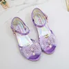 Sandaler Barn Sandaler Princess Style Party Shoes Girls Glitter Wedding Crystal High Heel Shoes Open Toe Kids Sandaler For Girl CSH819