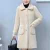 Women's Wool & Blends Mink Fleece Jacket (with Lining) Autumn Winter 2023 Fashion Elegant Slim Temperament Coat Warm Casual Overcoat