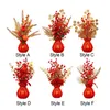 Decorative Flowers Chinese Year Ornament Spring Festival Fu Character Decoration Blessing Feng Shui Red Berries Tree For Outdoor Indoor