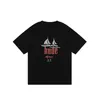 23SS Spring Summer Sail Boat Print Tee T Shirt Runner Paint Europe Skatboard Men Women Casual Us Size Tshirt