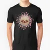 Camisetas de Cherry Blossom Skull Skull Sleeved Short S-Sleeved Harajuku Hip-Hop Tops
