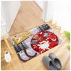 Bath Mats Christmas Series Flanell Floor Doormat Anti-Slip Mattor Badrumsmattor och Mat Set Home Decoracion