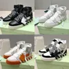 Luxury Desiger leather lace-up round-headed sports shoes sports shoes track sports running tennis shoes arrow shoes HighTop Off women's men's white casual shoes.