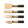 Ensembles de vaisselle Jaswehome Creative Wood Pandage Rose Gold Cheese Knife Set 4pcSset en acier inoxydable Slicer Couteaux de poids léger 230302