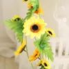 Decorative Flowers Sunflower Simulation Rattan Cane Silk Air-conditioning Pipes