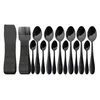 Dinnerware Sets 24Pcs Black Cutlery Set Knives Forks Spoons Dinner Stainless Steel Tableware Kitchen Silverware Gold