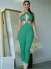 Kobiety Jumpsuits Rompers Fashion Solid Kolor Slim Fit Cutout Backless Scossit Kobiet 2023 Autumn Y2K Sexy Romper Nightclub Party Outfitsw