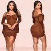 Günlük Elbiseler Mini Sargı Kadınlar için 2023 Sonbahar Resmi Elbise Kalem Yaz Zarif Kadın Giyim Pileli Vintage Seksi Mendil Kar koyucu duman