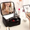 Sacs à cosmétiques étui éclairé avec miroir LED sac Portable boîte de rangement de maquillage de grande capacité maquillage pour les femmes Q44