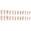 False Nails 24pcs French Y2k Press On Fake Long Coffin Ballet Wearable Rhinestones With Design Full Cover Nail Tips