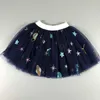 Jupes Filles Printemps Été Nouvelle Gaze Jupes Enfants Tutu Jupes Étoiles Cosmiques Sequin Broderie Toddler Filles Jupes Plissées 3-10T T230301