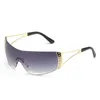 Randloze dot-boor Siamese zonnebril Mode Trend Sportglazen Futuristische technisch onderlegde zonnebril Nieuw