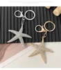 Starfish Keychain Fashion Five-Pointed Star Key Pendant Key Ring Cartoon Ocean Series Fashion Diamond Gifs For Friends Or Families