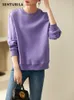 Women's Hoodies Sweatshirts Sentubila Pullover Solid Fashion Spring 2023 Lantern Sleeve Casual Oneck Loose Sweater Winter for Women 123A43817 230302