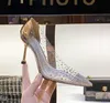 Sexy High heels Pumps Woman pvc sheos fashion transparent shoes thin heels Crystal diamond light pointed shoes for women's shoes Size 35-43