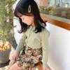 스커트 1-6t 베어 프린트 소녀 치마 패션 어린이 의류 2021 새로운 봄과 가을 하이 허리 스커트 베이비 걸 미니 스커트 T230301