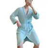 Vêtements de nuit pour hommes Super doux élégant hommes femmes poches peignoir confortable Robe couleur unie pour El