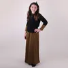 Rokken tiener/vrouwen maxi rok voor meisjes zomer vier seizoenen kinderen kleding meisje kleding 2 kleuren rok wasitband elastisch zwart wafel t230301