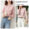 Blouses -shirts voor dames Vimly dames elegant shirt gegolfde kraag lange mouw top chic button down lente shirts blouses dames kleding voor vrouwen v1527 230302